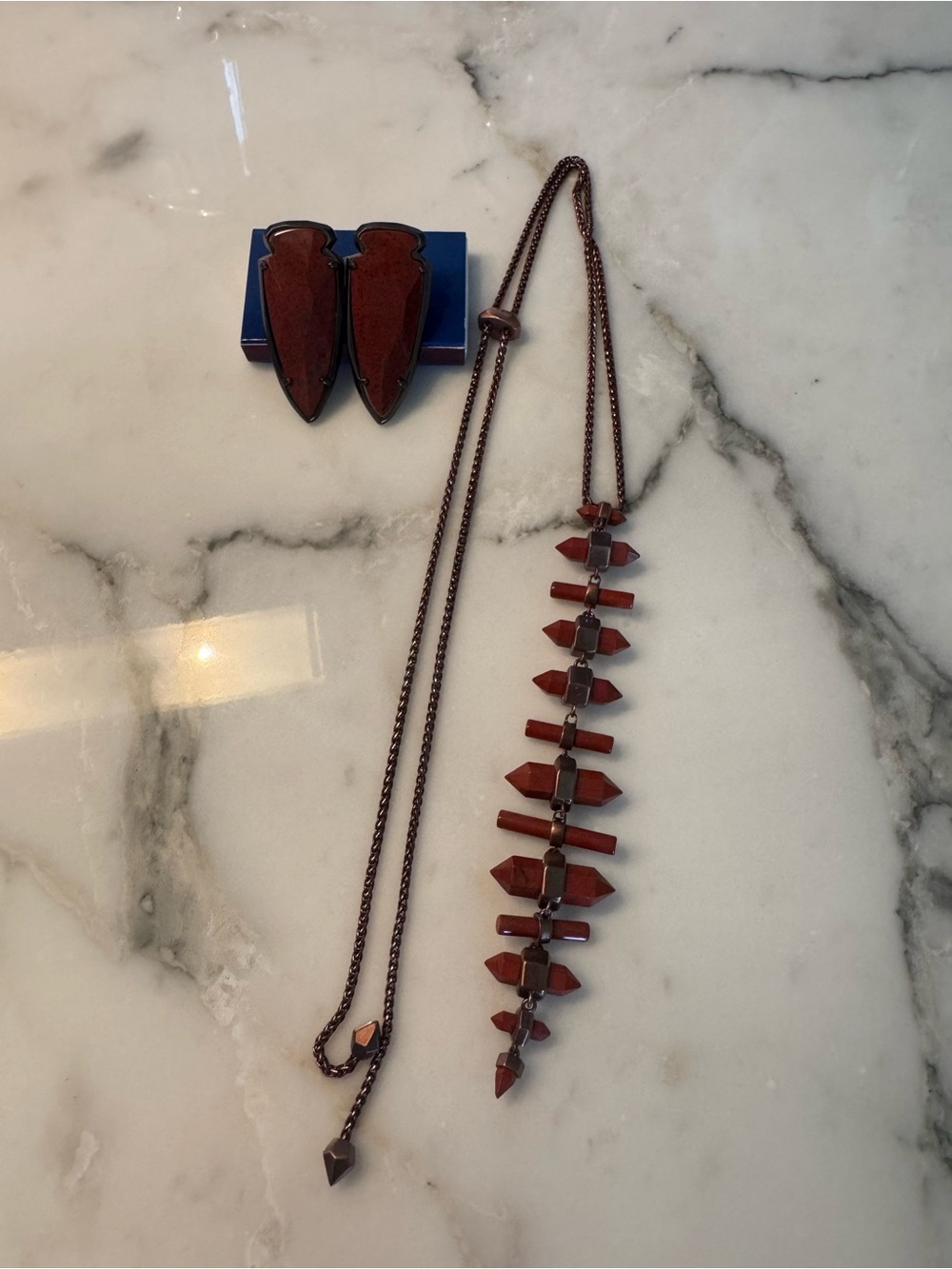 Kendra Scott Samantha Statement Nexklace in Red Jasper